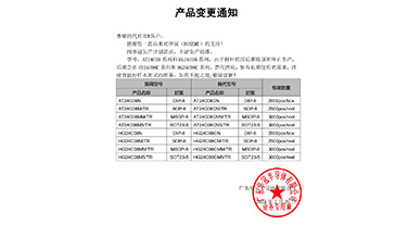 74HC08系列 變更通知函