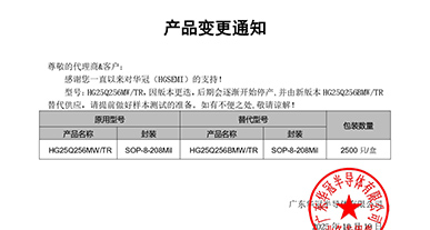 HG25Q256MW 變更通知函